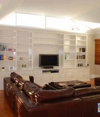 Large entertainment unit. Custom made. White